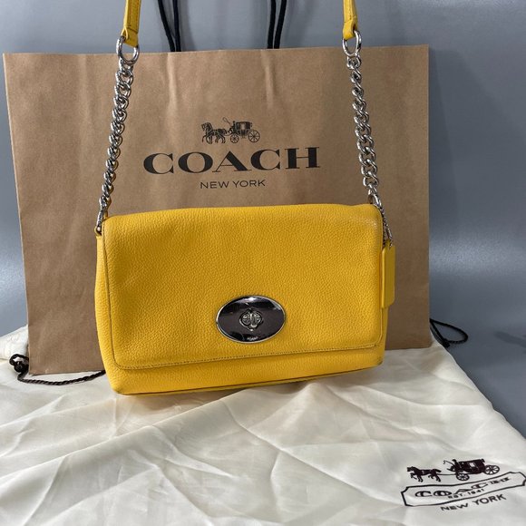 Coach Bags Coach Crosstown Crossbody Bag In Yellow With Chain